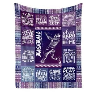 Baseball Throw Blanket 40x50 Mom Fan Purple 40x50 Plush Soft Kids Bedding A6